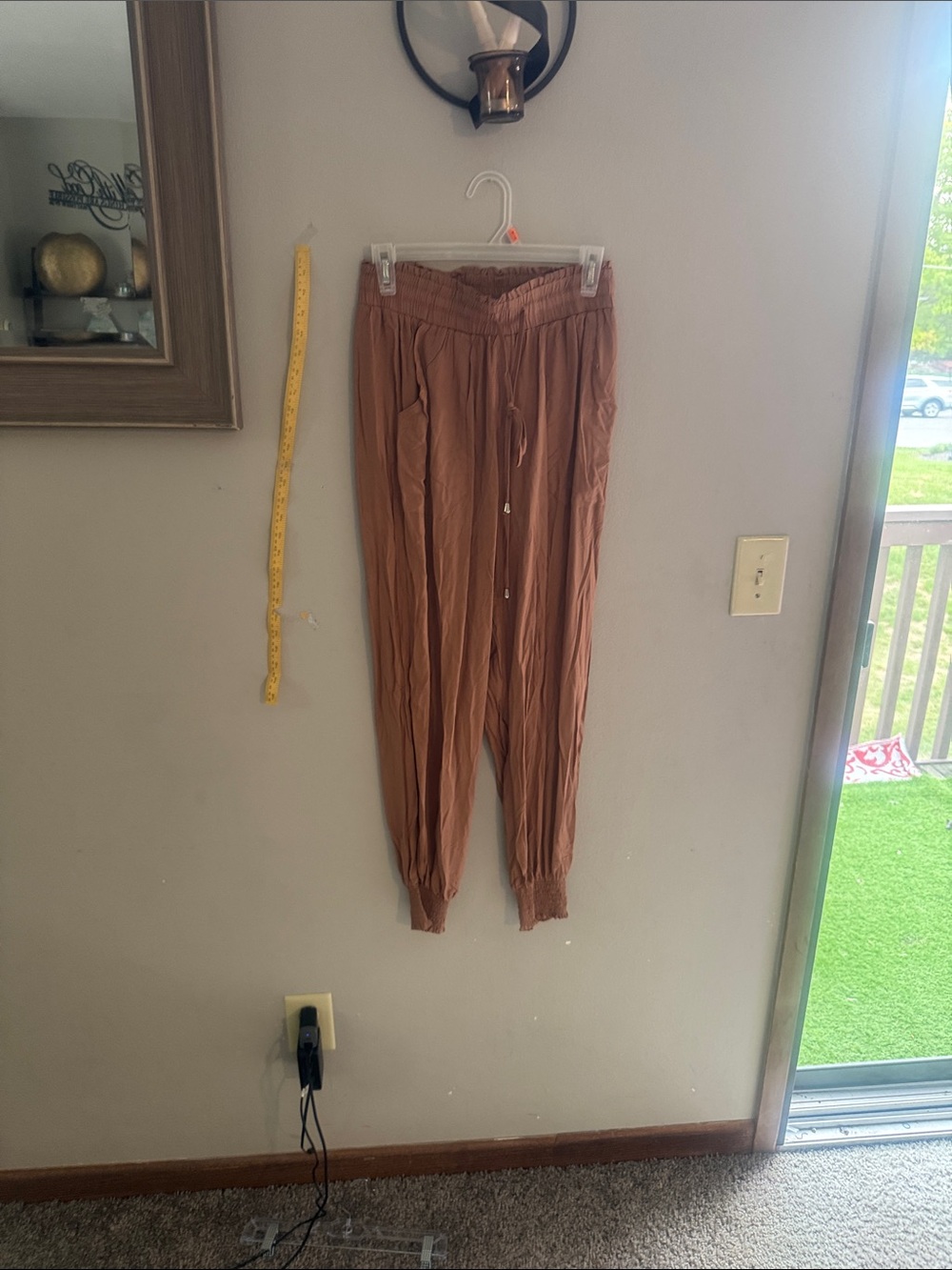 Smocked Waist Capris in Rust